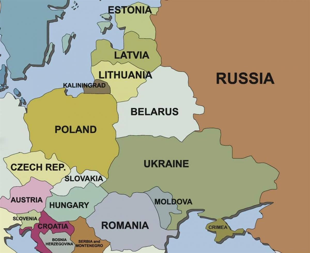 Mapa Slovinska a v susedných krajinách