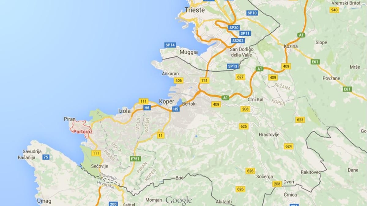 mapa portorož (Slovinsko