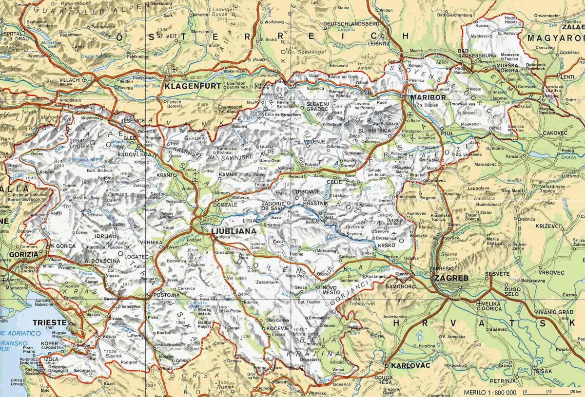 Mapa Slovinsko terme