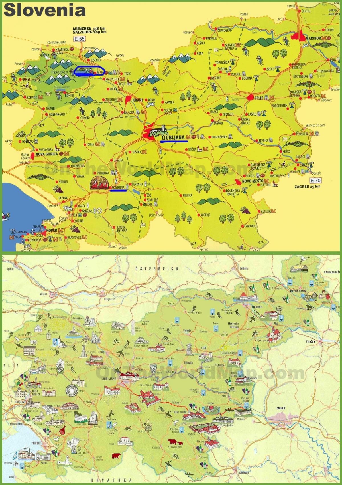 Slovinsko cestovnej mape