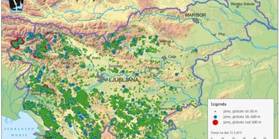 Mapa jaskyne v Slovinsku