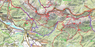 Mapa Slovinské alpy