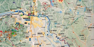 Mapa Slovinska, jazda na bicykli