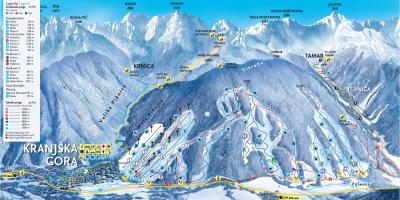 Mapa Slovinska lyžiarske strediská