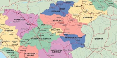 Mapa Slovinska politické