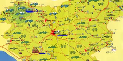 Mapa Slovinska sightseeing